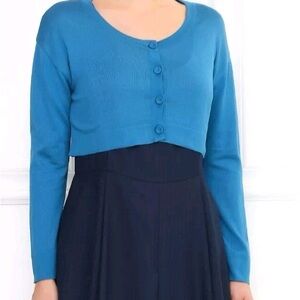 Philosophy Teal Button-Up Cardigan